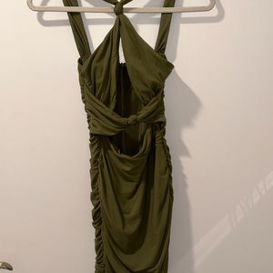 Hunter green mini dress